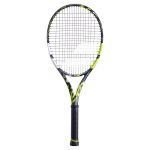 Babolat Pure Aero tennis racket with black and yellow design.