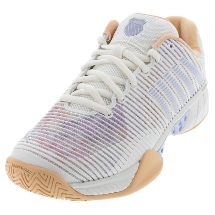 Women's Hypercourt Express 2 Tennis Shoes Star White and Peach Fuzz