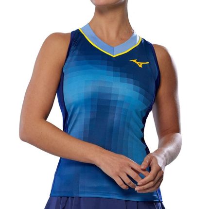 Women`s Printed Tennis Tank Bellwether Blue