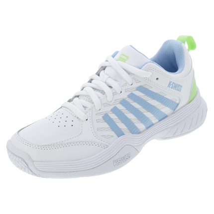 Women`s Court Express 2 Tennis Shoes White and Dutch Canal