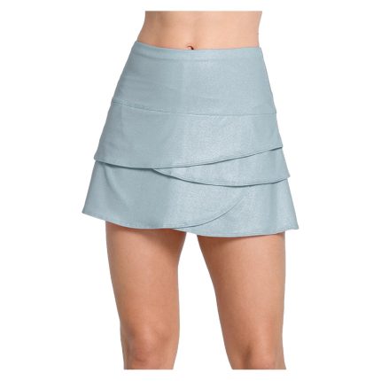Women`s All That Shimmers Scallop 14 Inch Tennis Skort Heather Grey