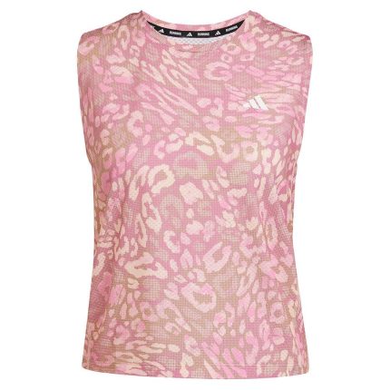 Women`s Own the Run Climacool 3 Stripe Tank Powder Coral