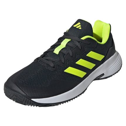 Men`s GameCourt 2 Tennis Shoes Carbon and Lucid Lemon