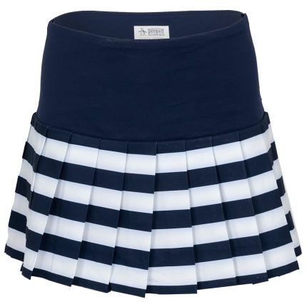 Women`s Striped Pleated 13 Inch Tennis Skort Black Iris