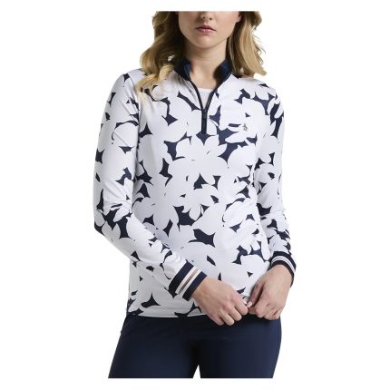 Women`s Riviera Sun Protection Tennis Top Black Iris