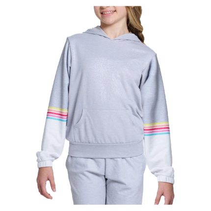 Girls` Over The Rainbow Tennis Hoodie Heather Grey