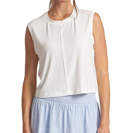 Women`s Overlap Back Tennis Top White