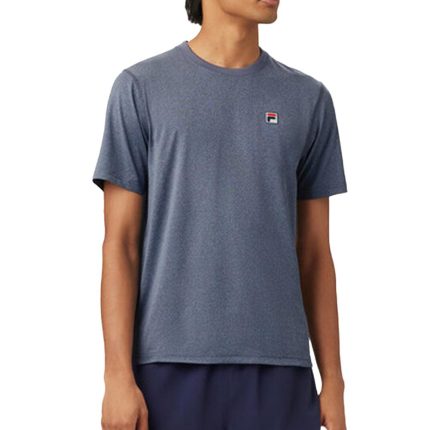 Men`s Scallop Hem Heather Tennis Crew