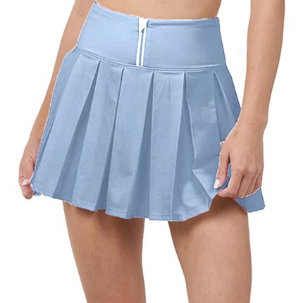 Women`s Piped Pleated Tennis Skort Bay Blue and White