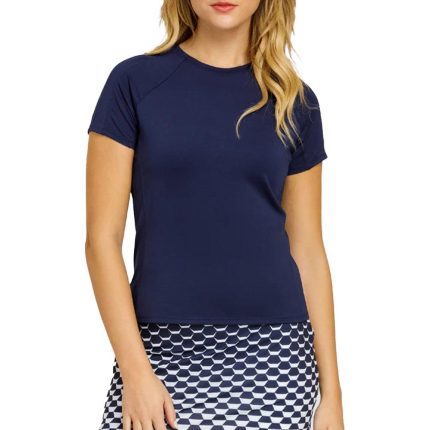 Women`s Tella Short Sleeve Tennis Top Navy Blue